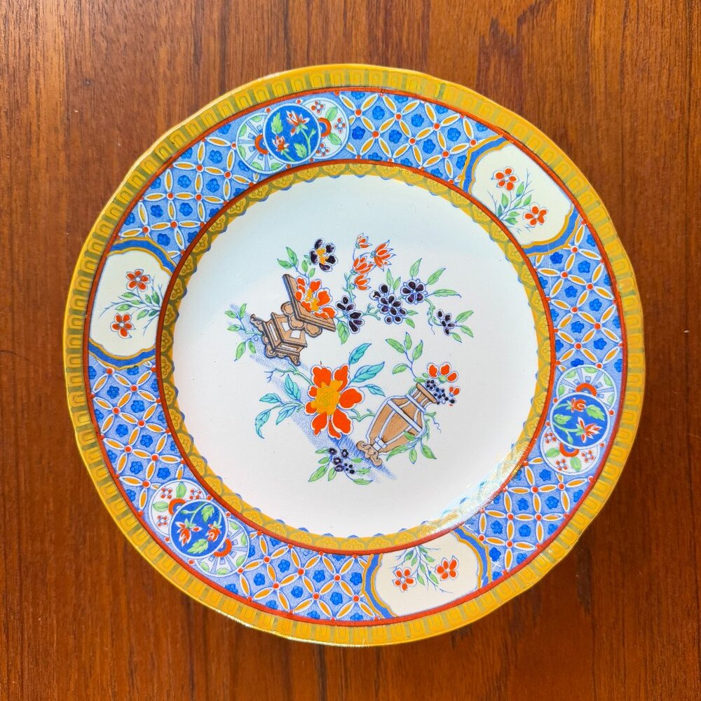 Minton Chinese Garden handpainted floral bread & butter plates